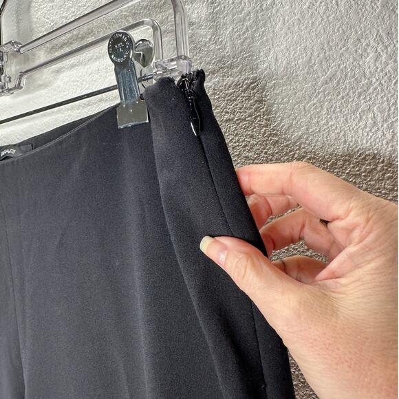 Tahari Black High Waist Straight Leg Size Zip Trouser Pant 6 - Picture 4 of 12